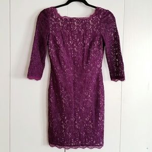 Adrianna Papell Purple Lace Dress
